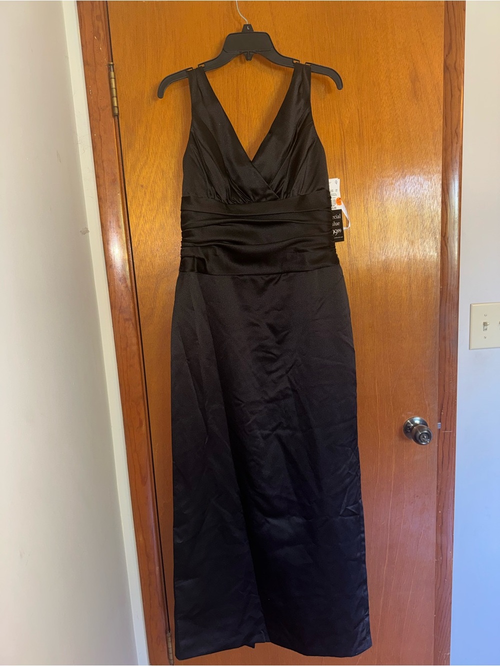 NWT David's Bridal Black Sleeveless V-Neck Evening Gown